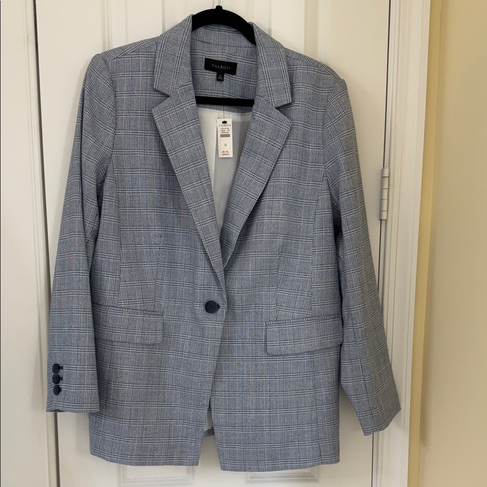 Talbots Blue Checkered Blazer